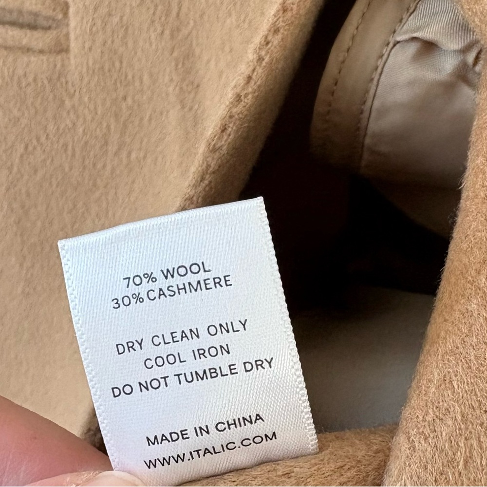 Italic Quinn wool and cashmere cocoon coat in camel - Picture 7 of 8